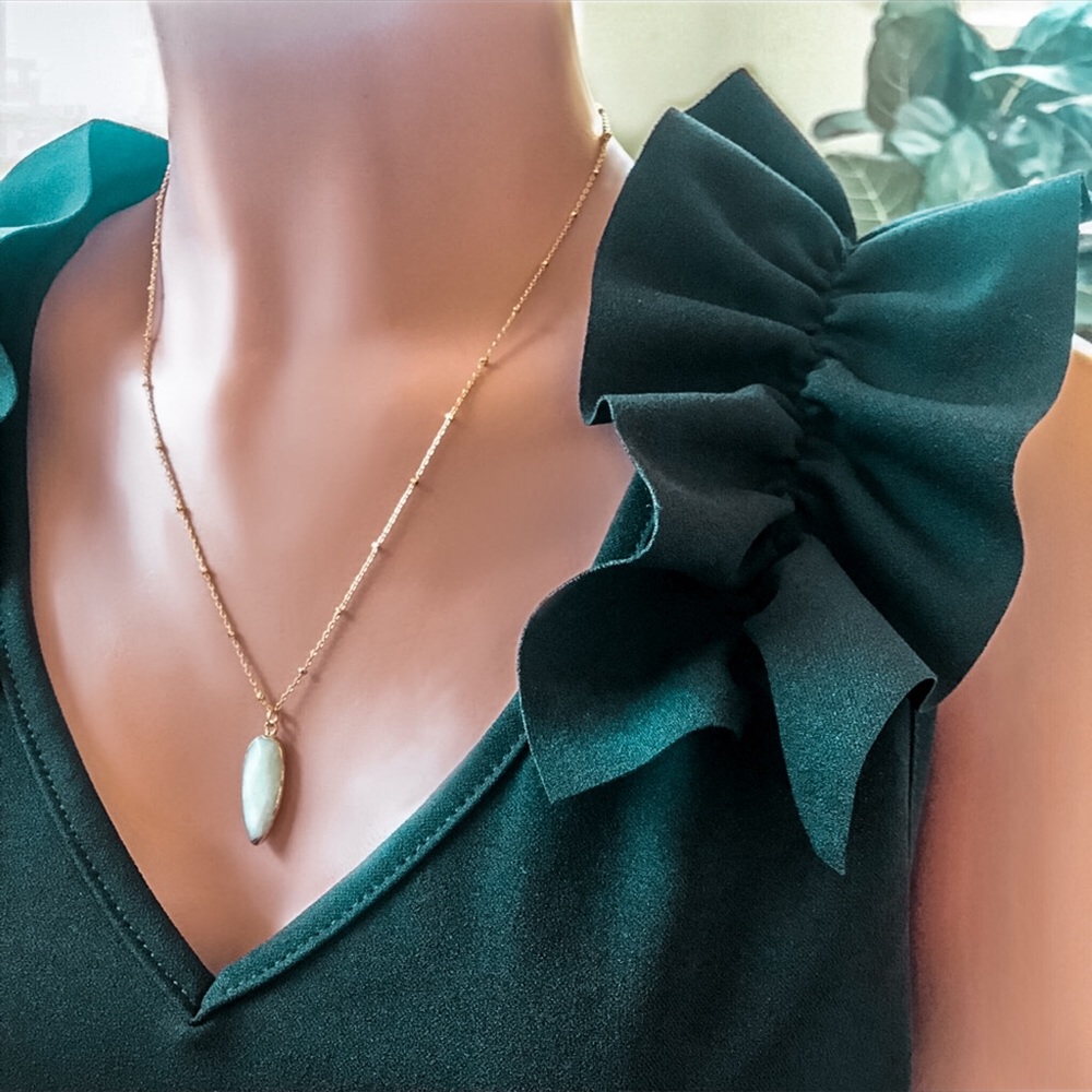 Black Crepe Knit V Neck Top With Ruffle Shoulder